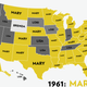 Illustration for article titled Map: Six Decades of the Most Popular Names for Girls, State-by-State